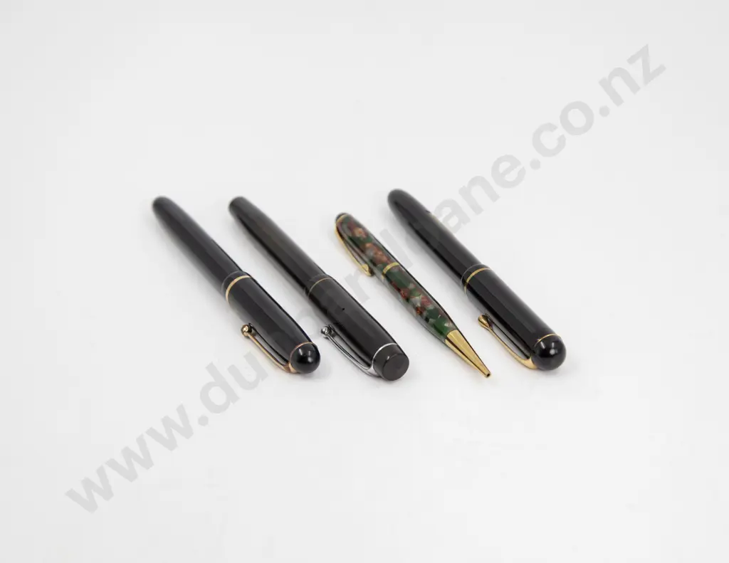 Three Vintage Various Manufacture Fountain Pens and Pencil Image 1++