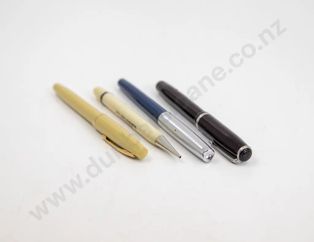Three Vintage Various Manufacture Fountain Pens and Pencil Image 1++