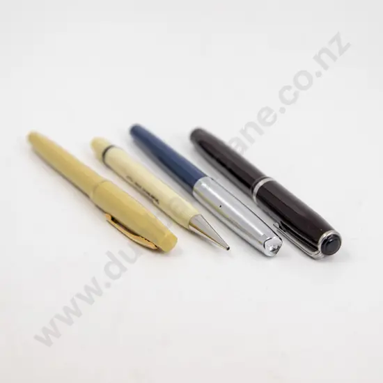 Three Vintage Various Manufacture Fountain Pens and Pencil