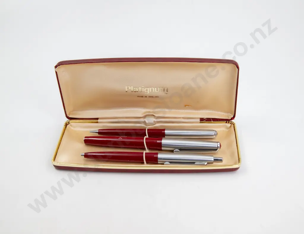 Platignum Pressmatic Fountain Pen Ballpoint Pen and Pencil Set Image 1++