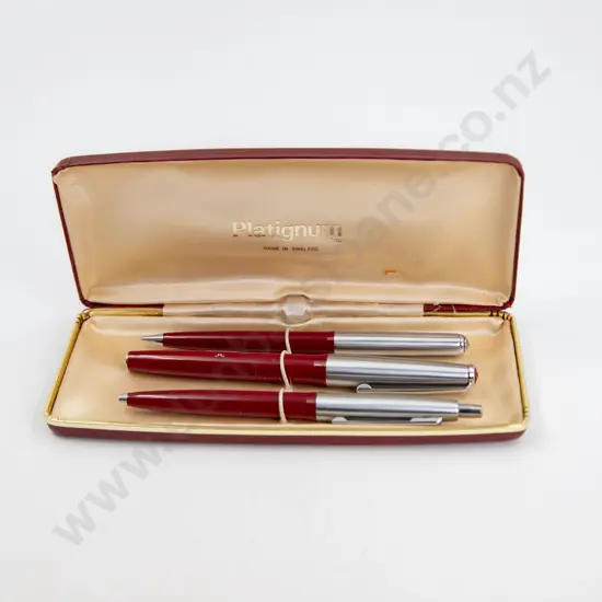 Platignum Pressmatic Fountain Pen Ballpoint Pen and Pencil Set