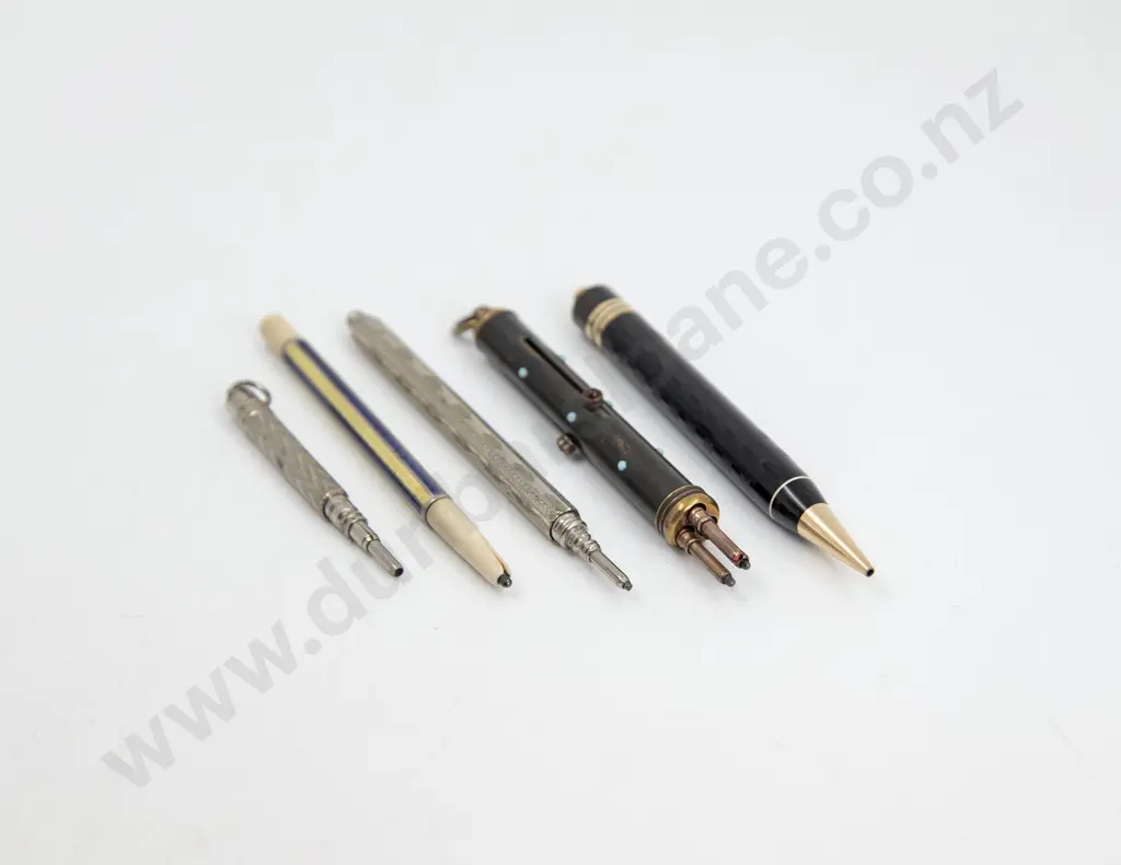 Victorian Gun-Metal Combination Propelling Pencil and Four Assorted Image 1++