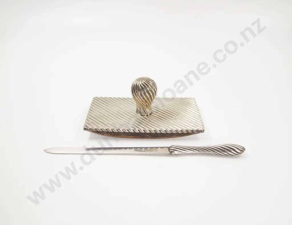 Late Victorian Silver Plate Ink Blotter Image 1++