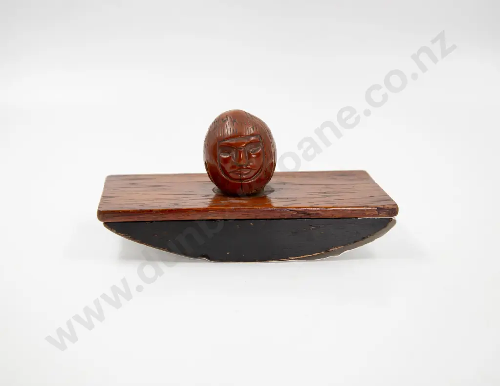 Early C20th Asian Fruitwood Ink Blotter Image 1++