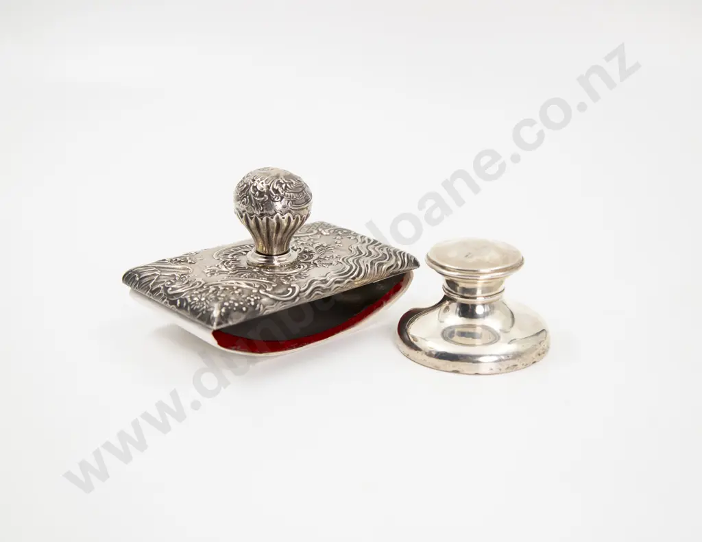 Late C19th European Silver Fancy Embossed Ink Blotter Image 1++