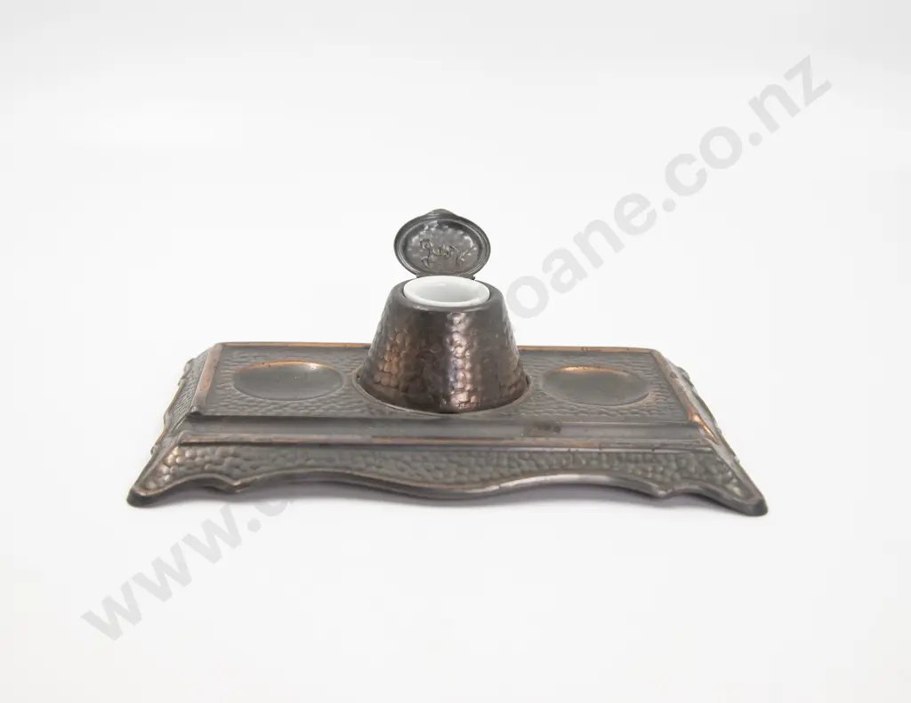 Art Deco Coppered Tinplate Ink Stand Image 1++