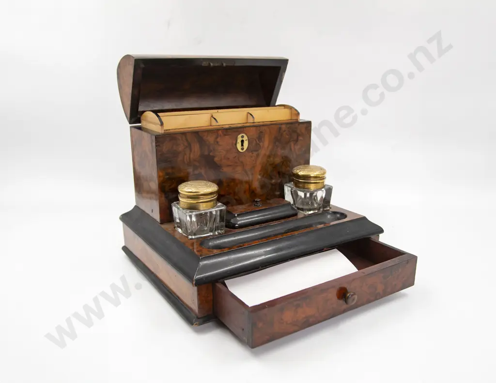 Victorian Burr Walnut Desk Stand Image 1++