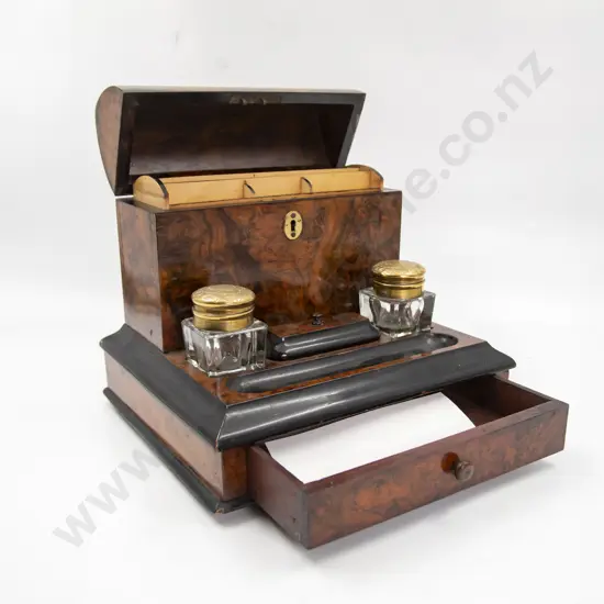 Victorian Burr Walnut Desk Stand