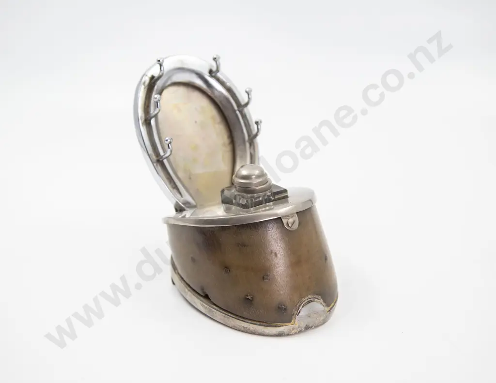 Late Victorian Silver Plate and Horse Hoof Ink Stand Image 1++