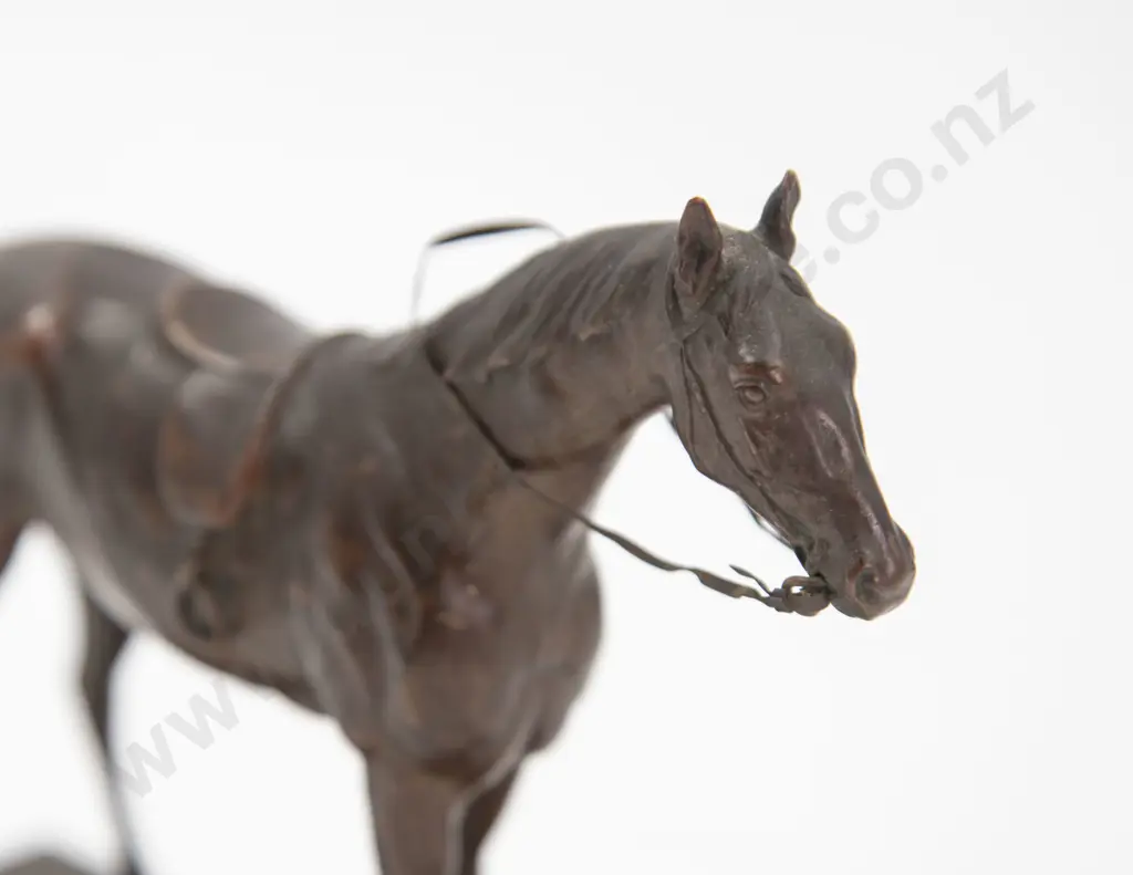 Late Victorian Desk Top Bronzed Model of a Race Horse Image 1++