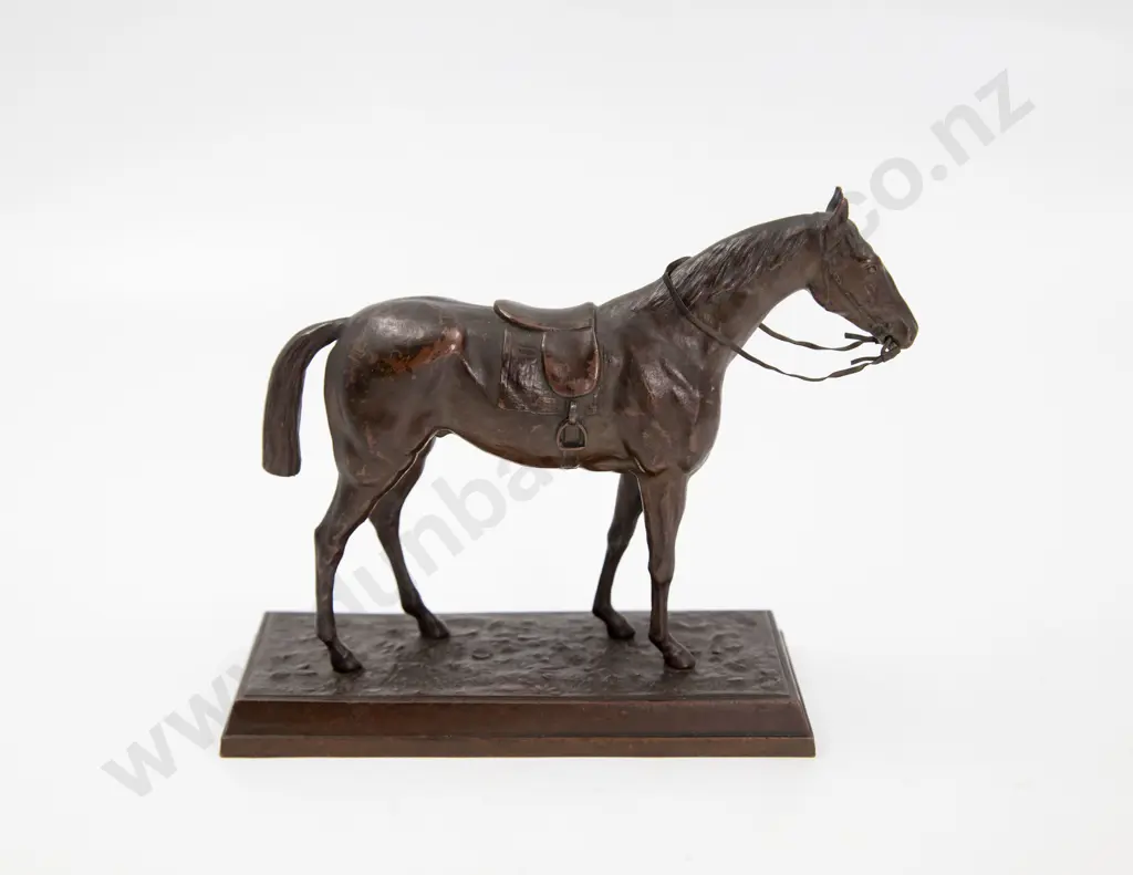 Late Victorian Desk Top Bronzed Model of a Race Horse Image 1++