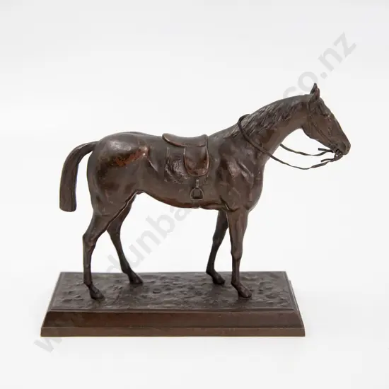 Late Victorian Desk Top Bronzed Model of a Race Horse