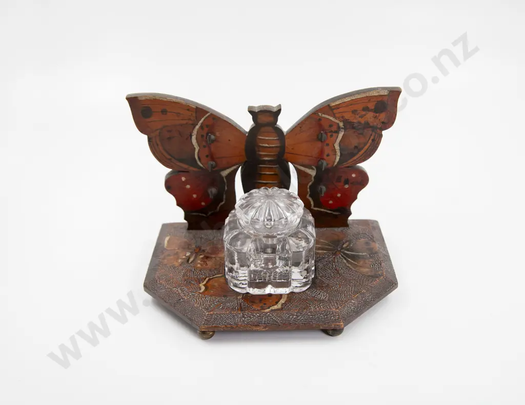 Early 20th Arts and Crafts Fruitwood Desk Stand Image 1++