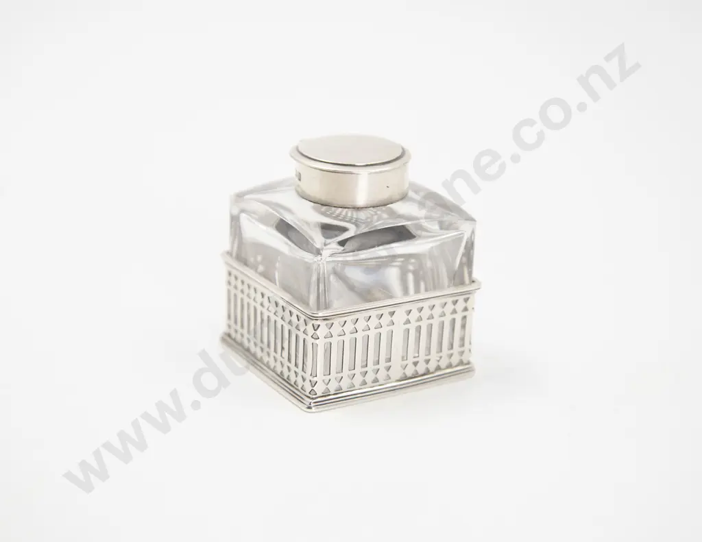 Victorian S/S Mounted and Capped Ink Well Image 1++