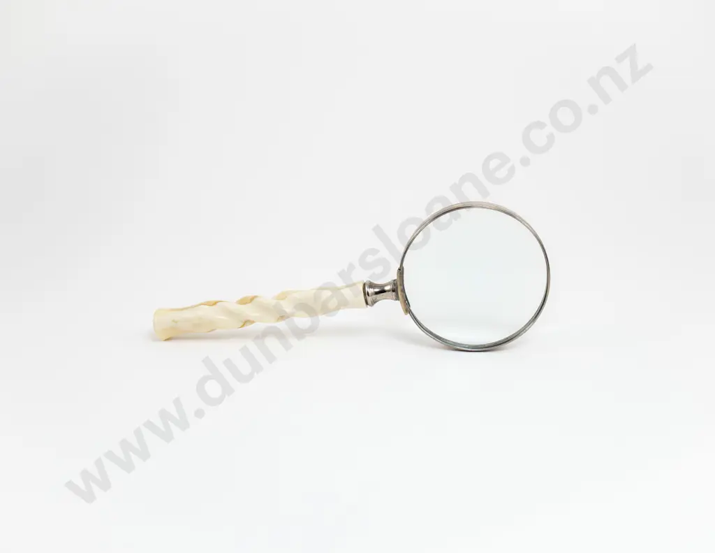 Horn Twist Handled Desk Magnifying Glass Image 1++