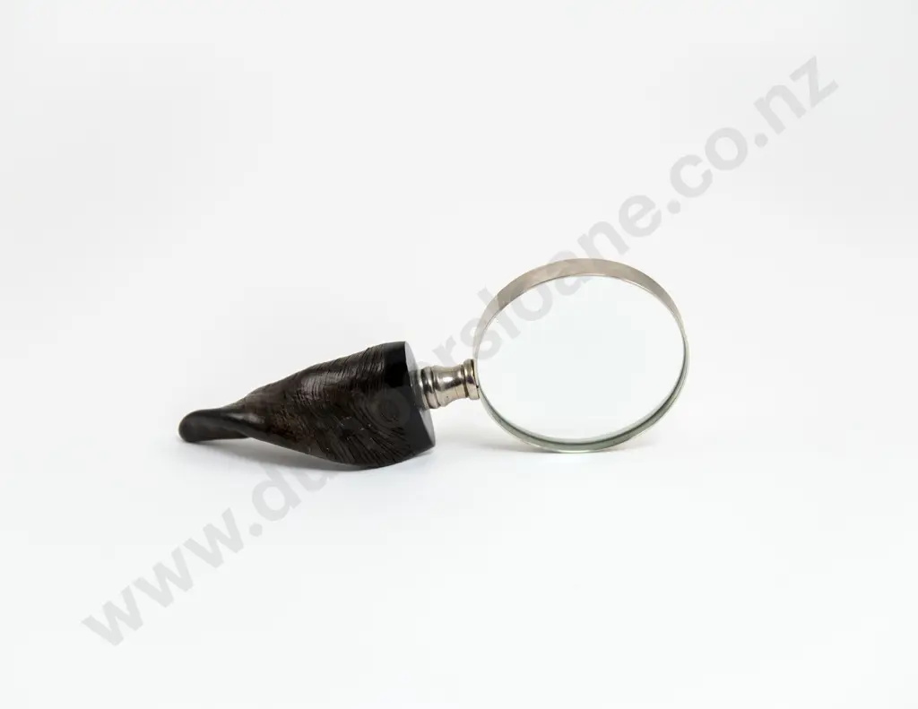Polished Antler Handled Desk Magnifying Glass and Matching Paper Knife Image 1++