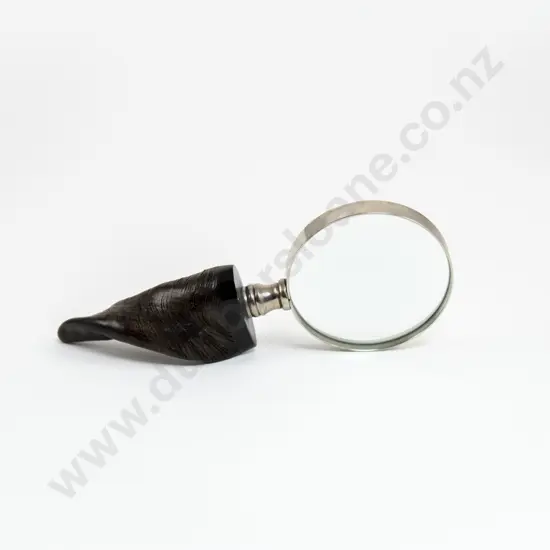 Polished Antler Handled Desk Magnifying Glass and Matching Paper Knife