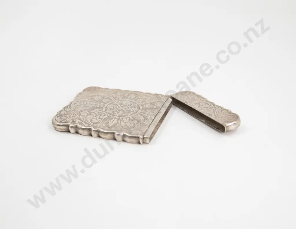 Cased Victorian S/S Calling Card Case Image 1++