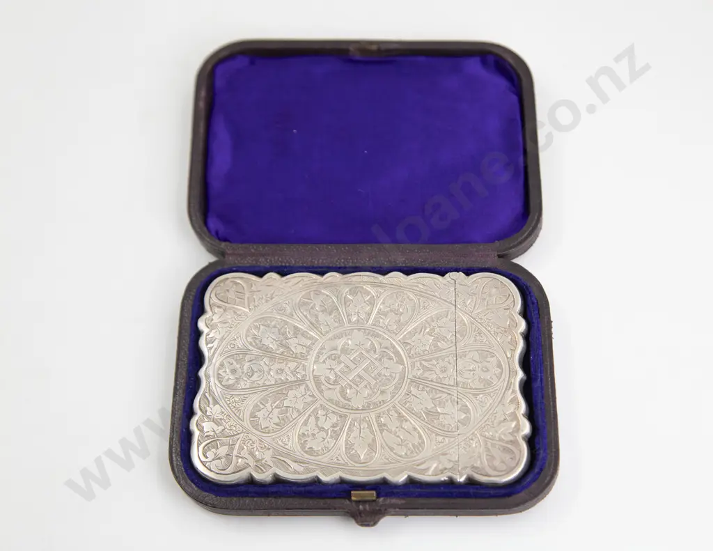 Cased Victorian S/S Calling Card Case Image 1++