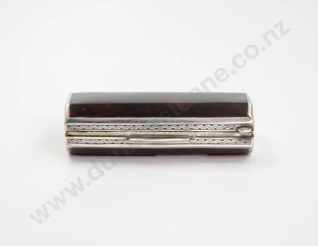 Made in Austria .935 Sterling Mounted and Tortoise Shell Trinket Box Image 1++