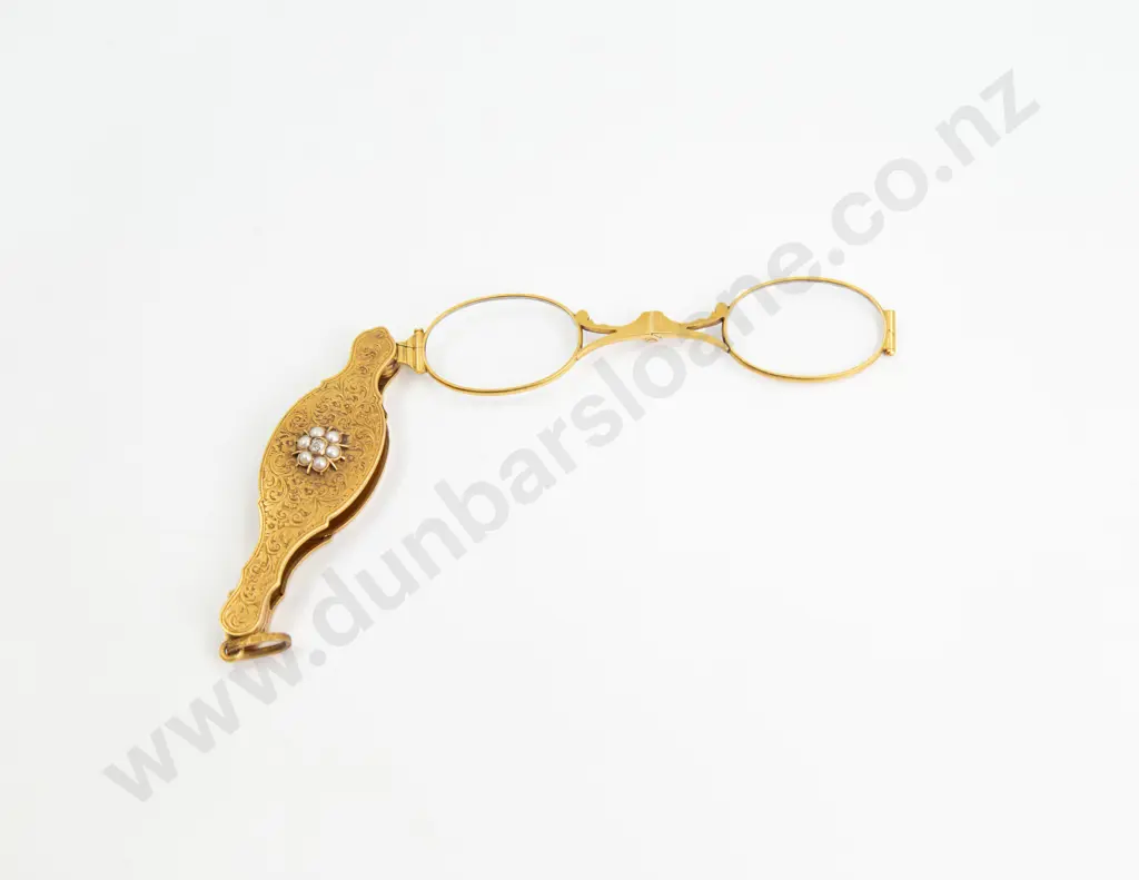 Victorian 18ct Diamond and Seed Pearl Lorgnettes Image 1++