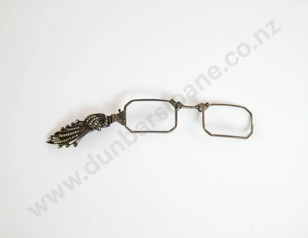.900 Silver and Marcasite Lorgnettes Image 1++