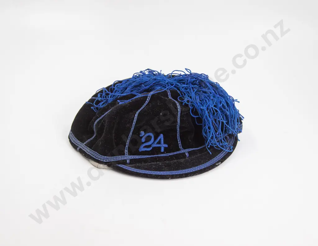 '24 Christchurch Boys High Sporting Cap Labeled to N B Nanson by J Ballantyne & Co Ltd NZ Image 1++