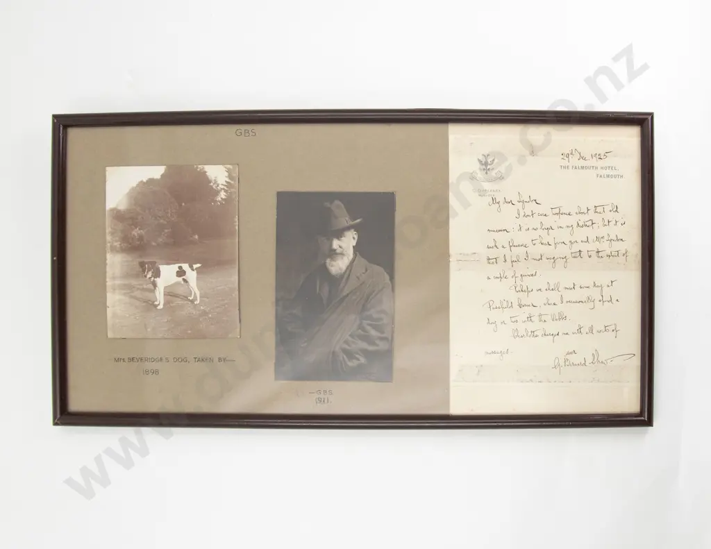 Two Framed Letters Written and Signed G Bernard Shaw Image 1++