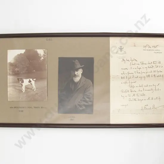 Two Framed Letters Written and Signed G Bernard Shaw