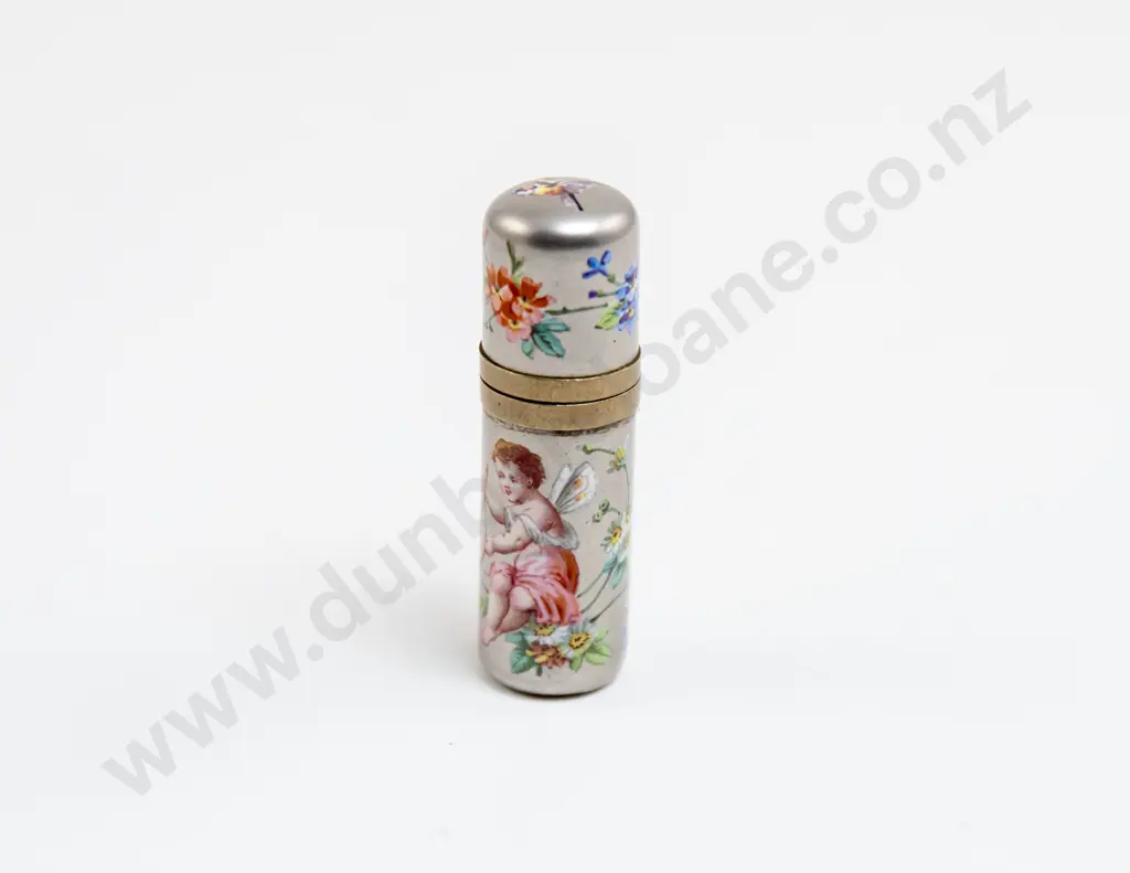 C19th French Silver and Enamel Scent Phial Image 1++