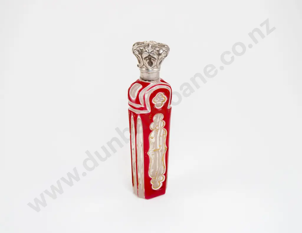 C19th Bohemian Cameo Glass Scent Phial Image 1++