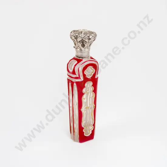 C19th Bohemian Cameo Glass Scent Phial