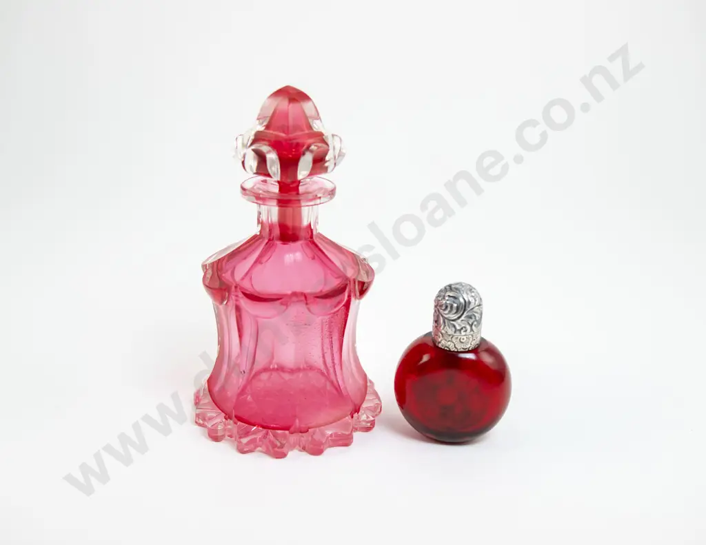 Victorian Cranberry Glass Cologne Bottle Image 1++