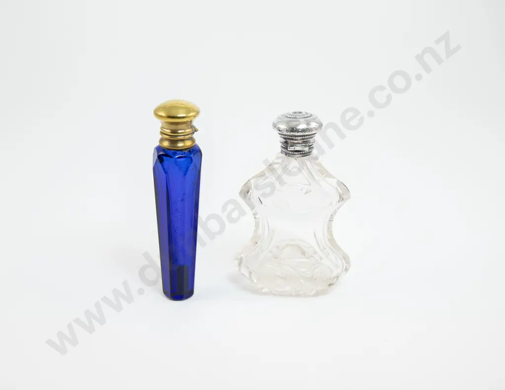 Victorian Bristol Blue Glass Scent Phial Image 1++