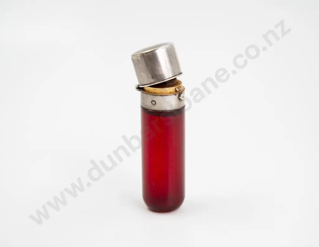 Victorian Ruby Glass Scent Flask Image 1++