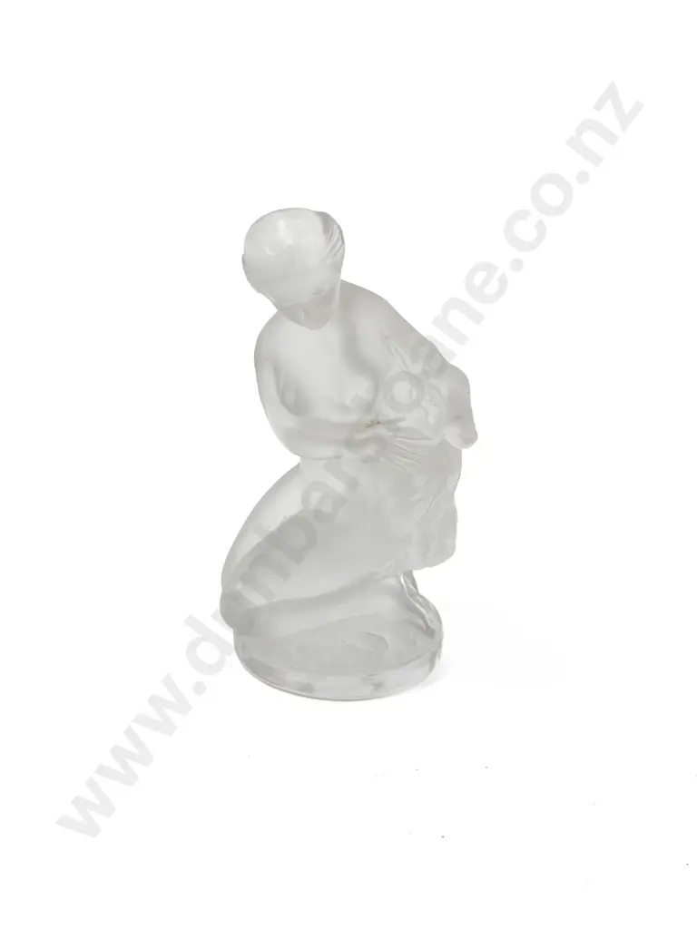 Lalique France Figure of Diana and Fawn in Frosted Crystal Image 1++