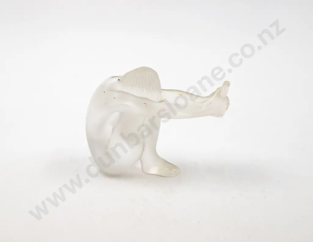 Boxed Lalique France Nude 'Temptation' Figure in Frosted Crystal Image 1++