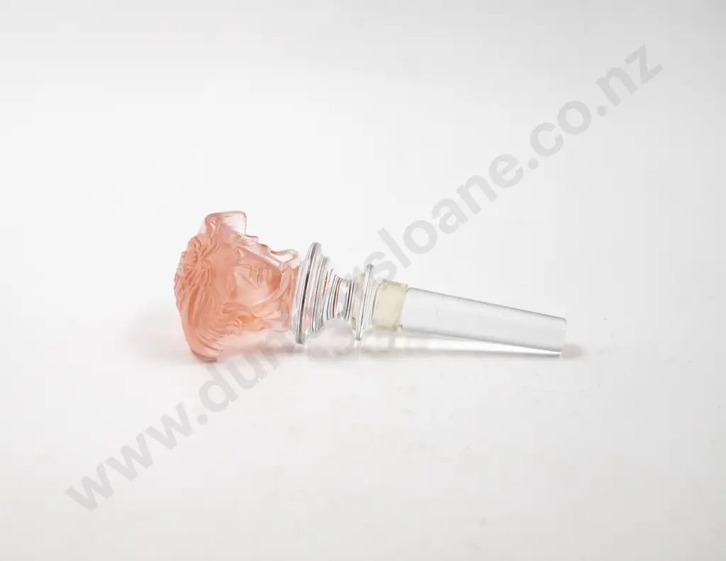 Rosenthal Versace Medusa Rose Frosted Crystal Wine Bottle Stopper Image 1++