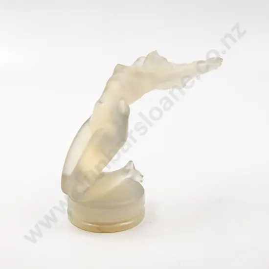 1931 Original René Lalique Chrysis Car Mascot Hood Ornament in Opalescent Glass