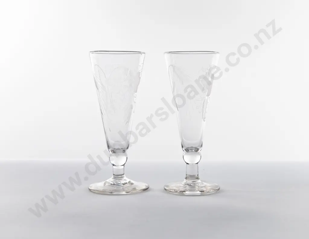 C1780 Georgian Pair Short Ale Glasses Image 1++