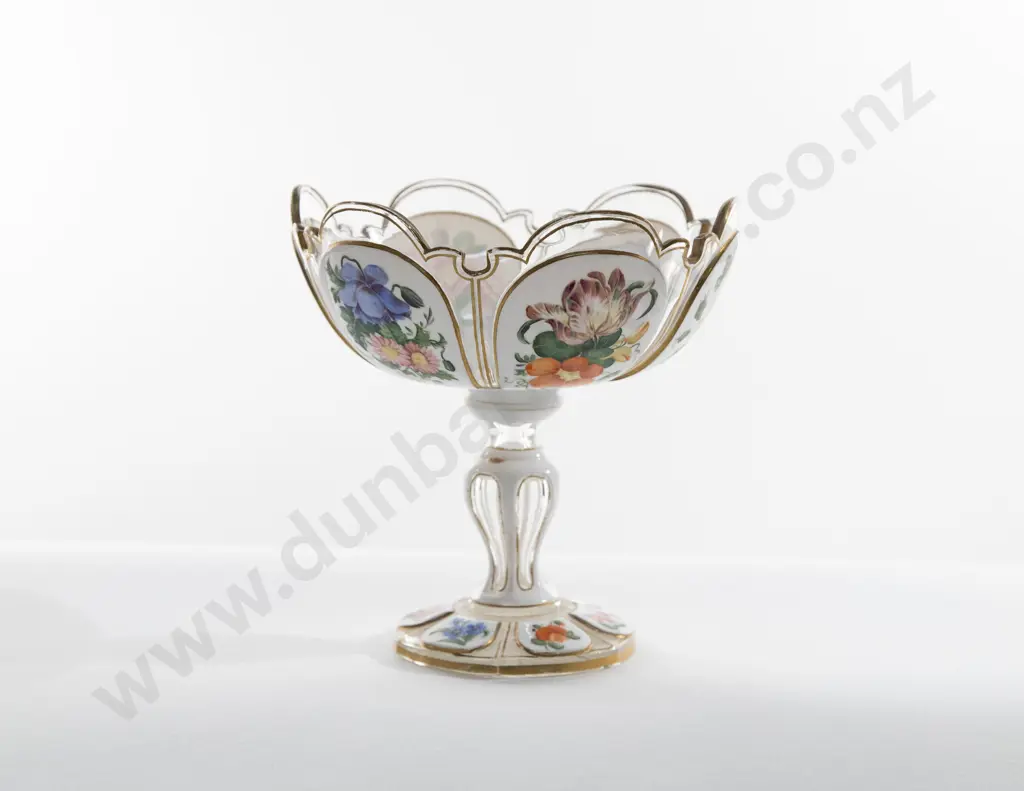 Bohemian White on Clear Glass BonBon Dish Image 1++