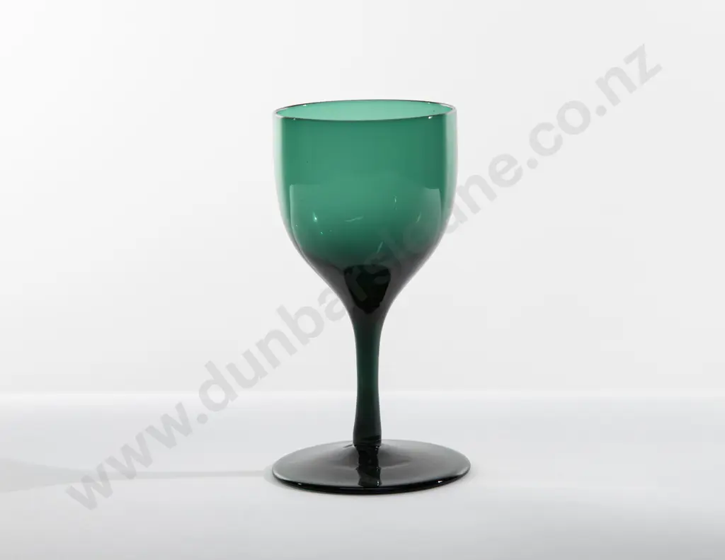 Victorian Bristol Green Wine Glass Image 1++