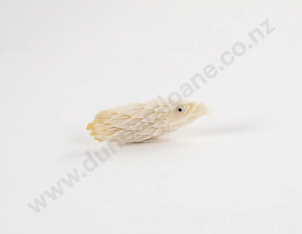 Carved Marine Ivory Okimono of Three Frogs and Eagle Head Image 1++