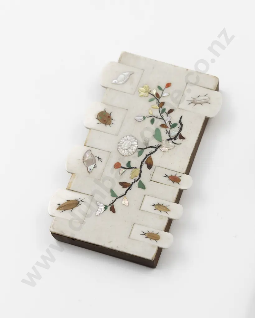Attractive Japanese Ivory & Shibayama Cribbage Marker Image 1++
