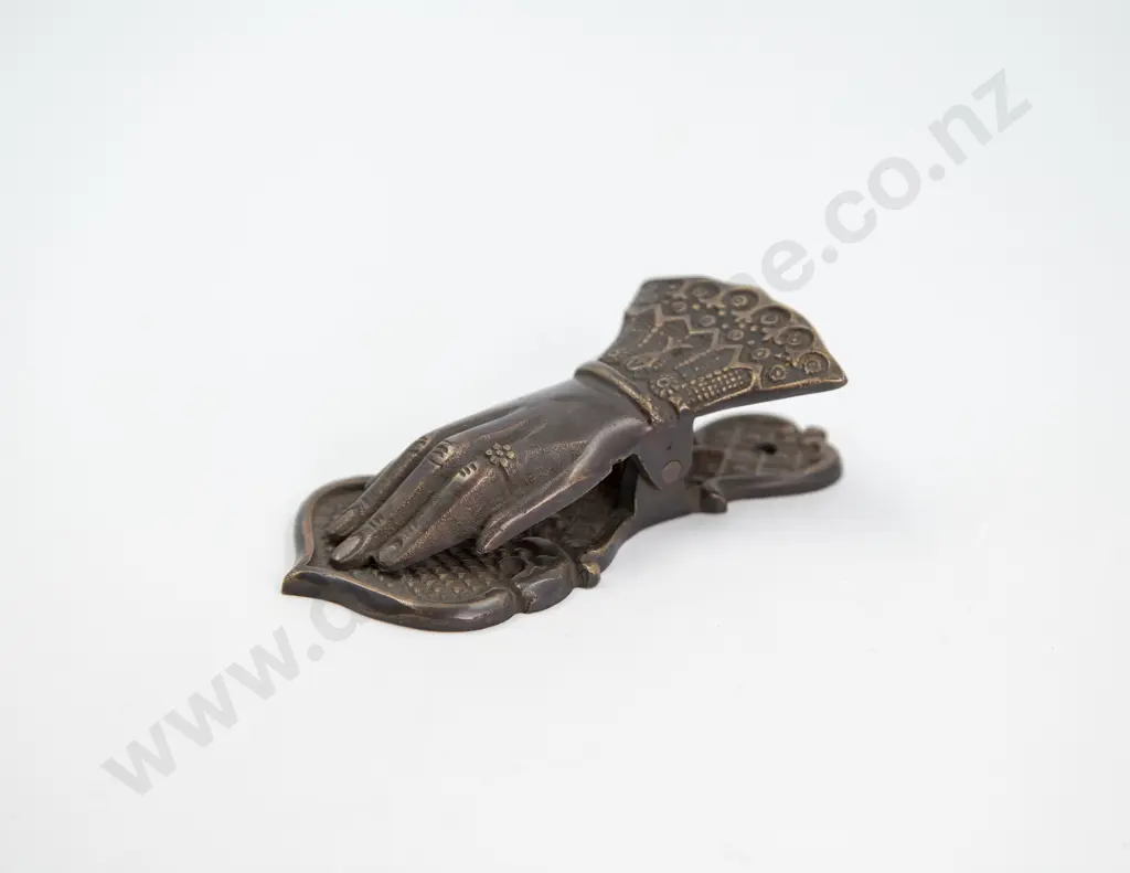 Reproduction Victorian Brass Hand Paper Clip Image 1++