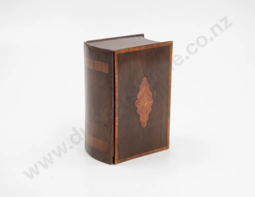 Victorian Inlaid Walnut Book Form Box Image 1++
