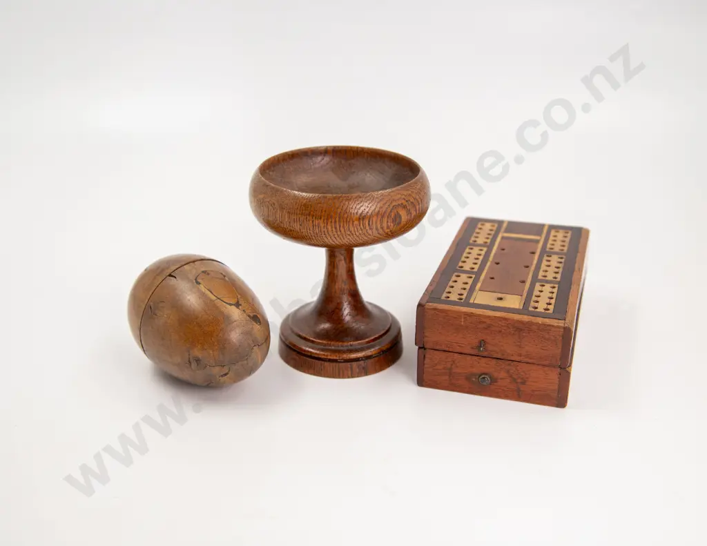 Victorian Large Treen Egg Canister Image 1++