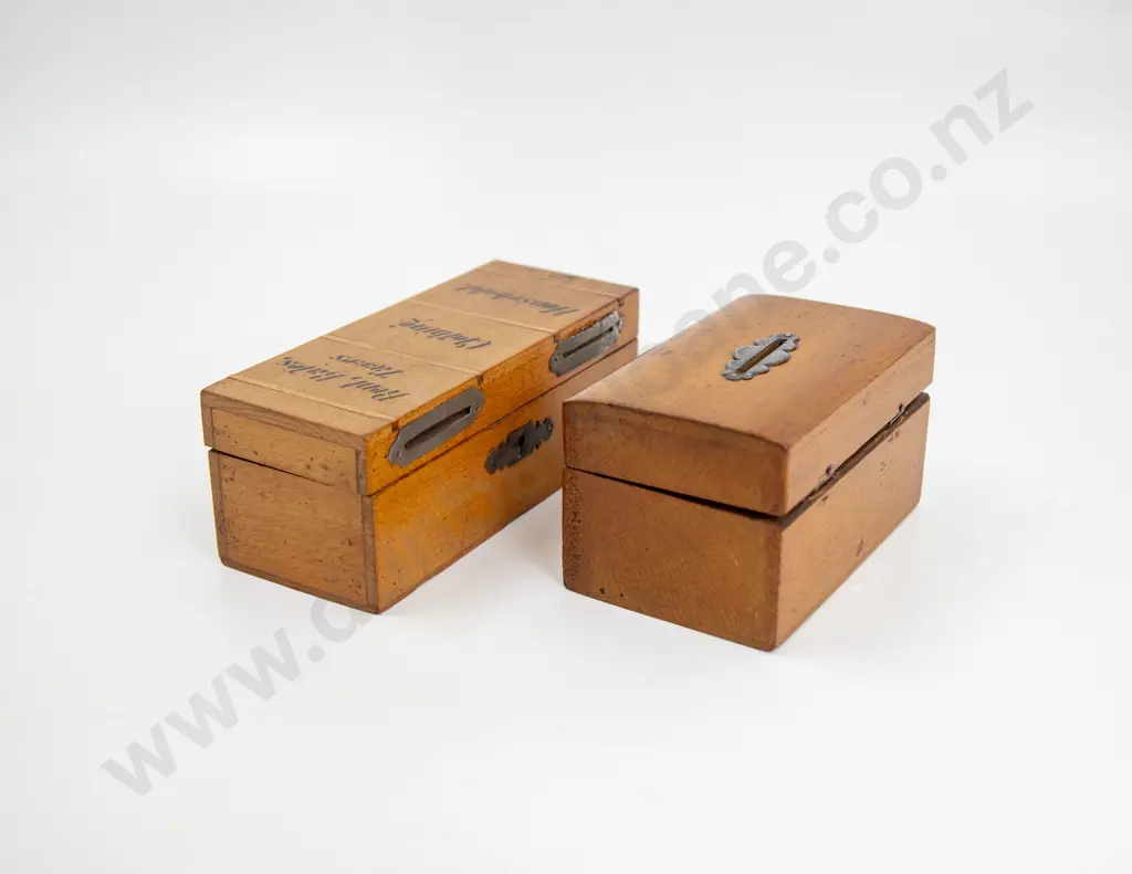 Early C20th Made in Germany Fruitwood Saving Box Image 1++