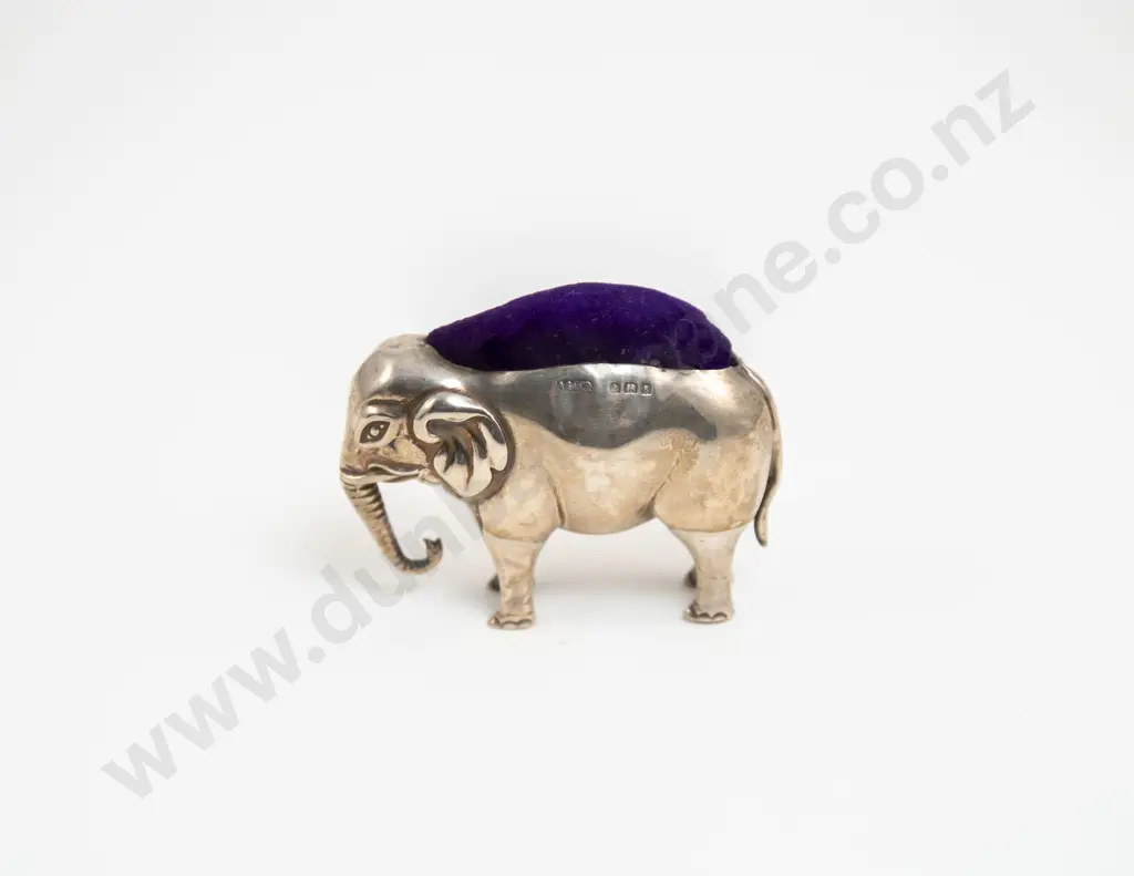 Large Edwardian S/S Elephant Pin Holder Image 1++