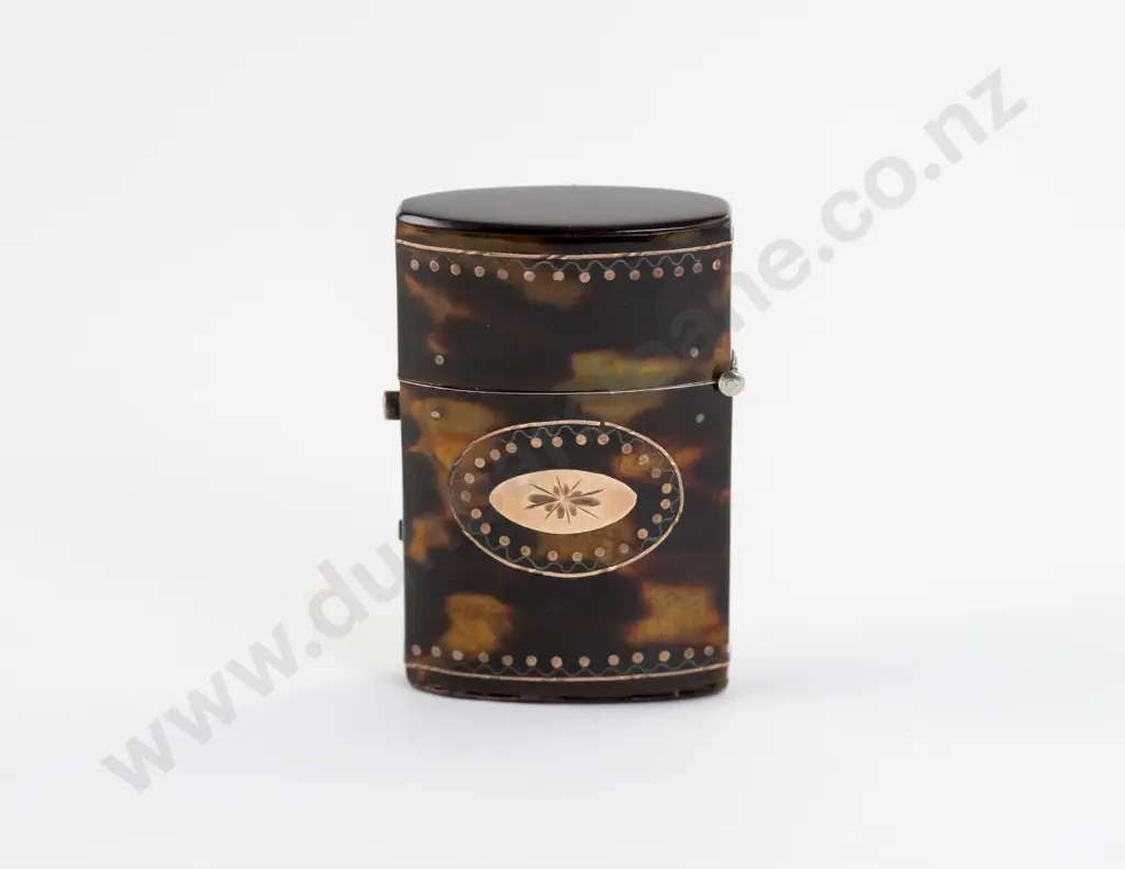 Victorian Tortoise Shell Gold Inlaid Pocket Etui Image 1++